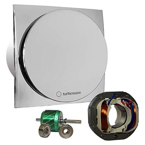  Turbionaire MIO 100 LL-SC Bad Ventilator 100mm Verchromt fuer die Evakuierung Standard fuer Bad, Kueche, Motor mit Kugellagern Ruecklaufsperre, Schutzart IPX4 gegen Wasserspritzer