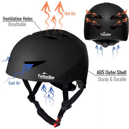  TurboSke Skateboard Helmet, ASTM & CPSC Certified Bike Helmet BMX Helmet Multi-Sport Helmet for Youth Men and Women