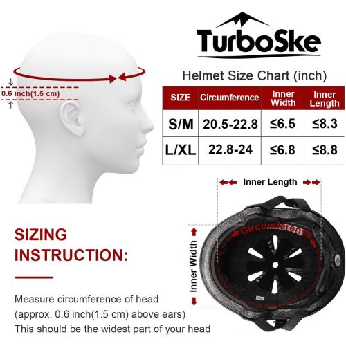  TurboSke Skateboard Helmet, BMX Helmet, Multi-Sport Helmet, Bike Helmet for Kids, Youth, Men, Women