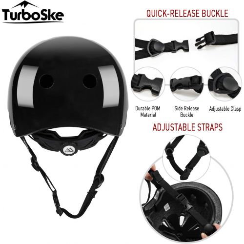  TurboSke Skateboard Helmet, BMX Helmet, Multi-Sport Helmet, Bike Helmet for Kids, Youth, Men, Women