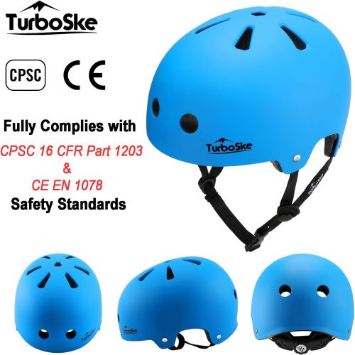  TurboSke Skateboard Helmet, BMX Helmet, Multi-Sport Helmet, Bike Helmet for Kids, Youth, Men, Women