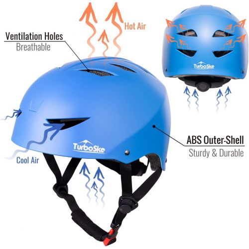  TurboSke Skateboard Helmet, ASTM & CPSC Certified Bike Helmet BMX Helmet Multi-Sport Helmet for Youth Men and Women