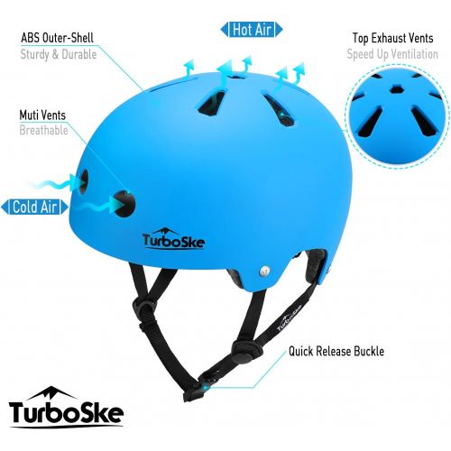  TurboSke Skateboard Helmet, BMX Helmet, Multi-Sport Helmet, Bike Helmet for Kids, Youth, Men, Women