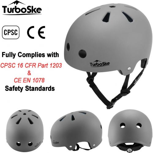  TurboSke Skateboard Helmet, BMX Helmet, Multi-Sport Helmet, Bike Helmet for Kids, Youth, Men, Women