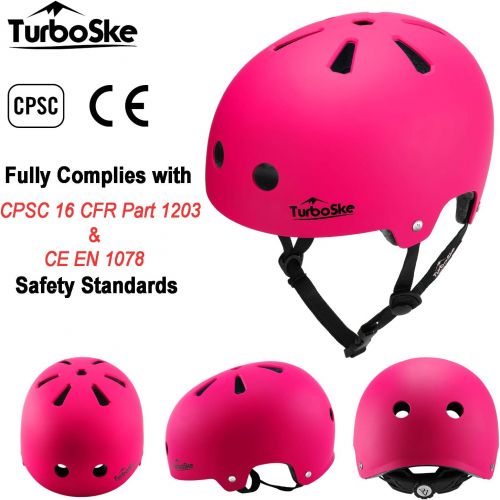  TurboSke Skateboard Helmet, BMX Helmet, Multi-Sport Helmet, Bike Helmet for Kids, Youth, Men, Women