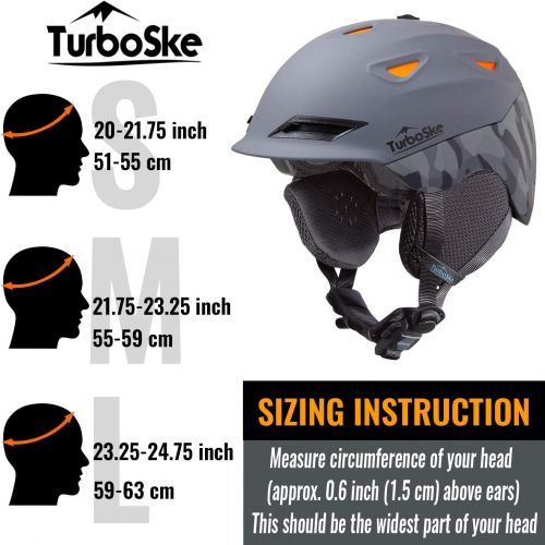  [아마존베스트]TurboSke Ski Helmet Snowboard Helmet - Active Ventilation Audio Compatible Snow Sports Luxury Helmet with ASTM Certified Safety for Men Women and Youth