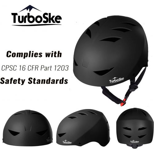  TurboSke Skateboard Helmet, CPSC-Compliant Bike Helmet BMX Helmet Multi-Sport Helmet for Youth Men and Women