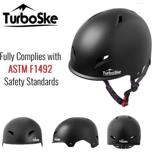  TurboSke Skateboard Helmet, CPSC-Compliant Bike Helmet BMX Helmet Multi-Sport Helmet for Youth Men and Women