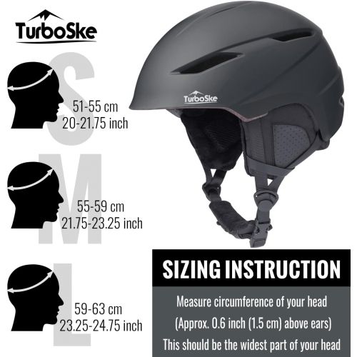  TurboSke Ski Helmet, Snowboard Helmet Snow Sports Helmet, Audio Compatible and Lightweight, ASTM Standard Helmet for Men, Women and Youth
