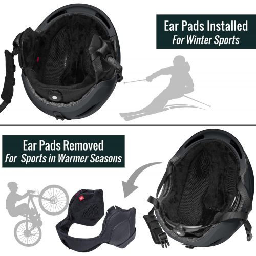  TurboSke Ski Helmet, Snowboard Helmet Snow Sports Helmet, Audio Compatible and Lightweight, ASTM Standard Helmet for Men, Women and Youth