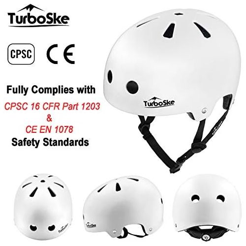  TurboSke Skateboard Helmet, BMX Helmet, Multi-Sport Helmet, Bike Helmet for Kids, Youth, Men, Women