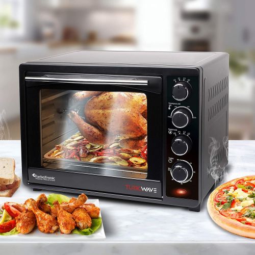  [아마존베스트]TurboTronic By Z-LINE TurboTronic Mini Oven with Double Glazed Electric Grill Pizza Oven with Timer Function