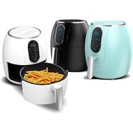 TurboTronic By Z-LINE TurboTronic / Digital Hot Air Fryer / 3 L / Black, White, Turquoise / 1200 W, 8 Programmes, Digital Hot Air Fryer, Air Fryer, No Grease, Retro Design White (BLACK)