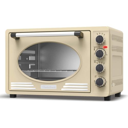  [아마존베스트]TurboTronic By Z-LINE Turbotronic/Retro Mini Oven with Air Circulation / 45 L / Black, Red, Blue, Beige / 2000 W / Mini Oven / Pizza Oven / Grill (Beige)