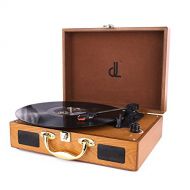 D&L Turntable for Vinyl Records Portable Record Player, 3 Speed Suitcase Phonograph with Built-in Stereo Speakers, PC Recorder, Headphone Jack
