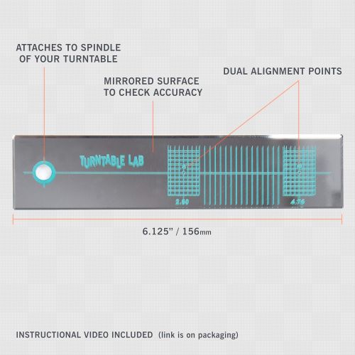  Turntable Lab: Turntable Phono Cartridge Alignment Protractor Tool - Mirrored Surface for Precision