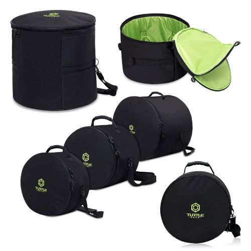  Turtle Gear TURTLE GEAR Extra Thick Padded Nylon Drum Case Bags: Standard 5-piece Set