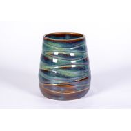 /TurtleRokPottery Forest Green Wave Handmade Coffee Pottery Cup