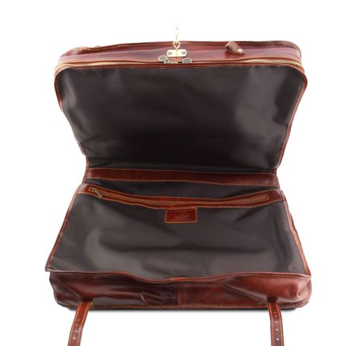  Tuscany Leather - Papeete - Garment leather bag Dark Brown - TL3056/5