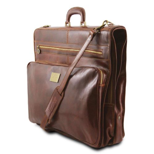  Tuscany Leather - Papeete - Garment leather bag Dark Brown - TL3056/5