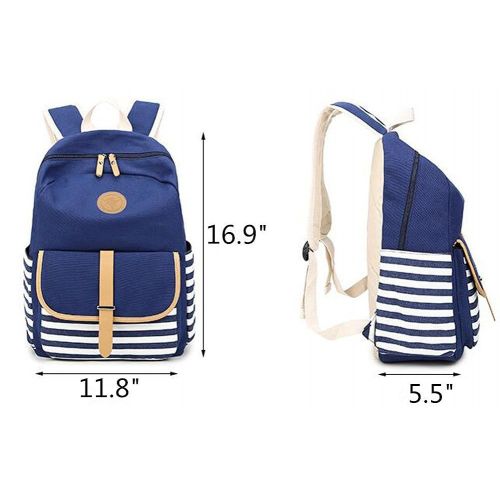  Tusong Canvas Laptop Bag Cute School Backpack College Bookbag Shoulder Daypack Casual Travel Bags for Teen Girls and Women