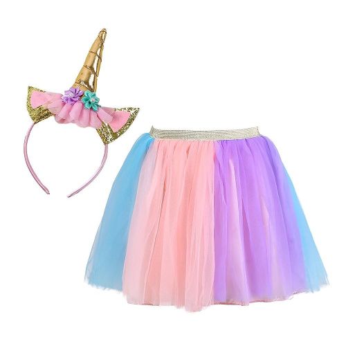  Tutu Dreams Unicorn Birthday Outfit for Girls 1-7Y Rainbow Tutu Skirt