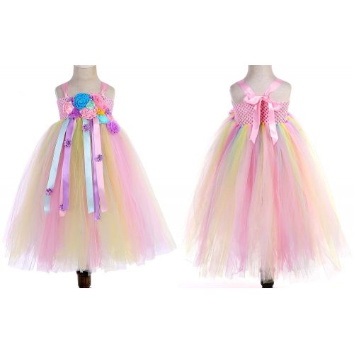  Tutu Dreams Flower Girl Fancy Princess Dress Size 1-14Y with Headband (Unicorn Mermaid Theme)