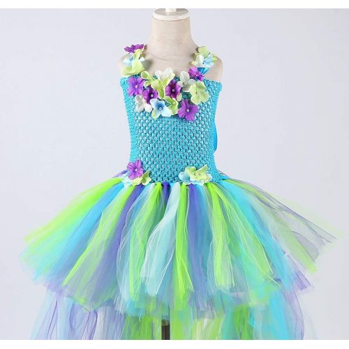  Tutu Dreams Long Train Fairy Princess Dress for Girls 1-8Y with Wings Set Birthday Party