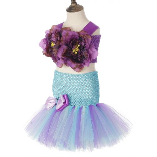  Tutu Dreams 2pcs Mermaid Princess Tutu Outfit for Girls 1-8Y Birthday Party