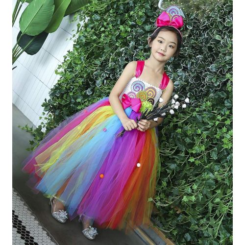  Tutu Dreams Girls Rainbow Candy Tutu Dress for Birthday Party