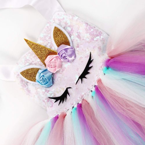  Tutu Dreams Unicorn Costume for Girls 1-12Y with Headband 4 Designs