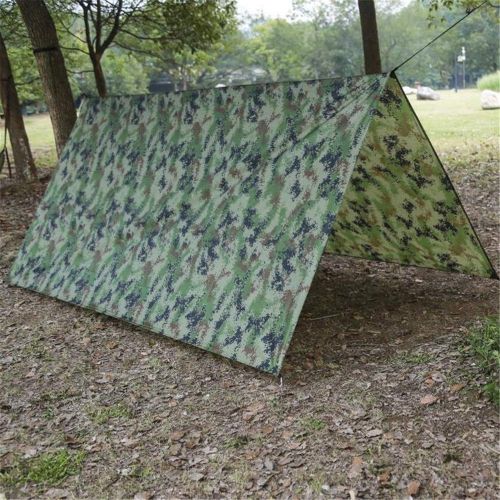  Tuuertge Mountaineering Tent Camouflage 9.8x9.5 Feet Hammock Tarp Cover Tent Waterproof Rain Fly Tarp Shelter With Stakes Ropes Survival Gear Kit For Fishing Beach Camping Backpacking Tents