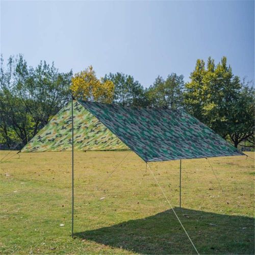  Tuuertge Mountaineering Tent Camouflage 9.8x9.5 Feet Hammock Tarp Cover Tent Waterproof Rain Fly Tarp Shelter With Stakes Ropes Survival Gear Kit For Fishing Beach Camping Backpacking Tents