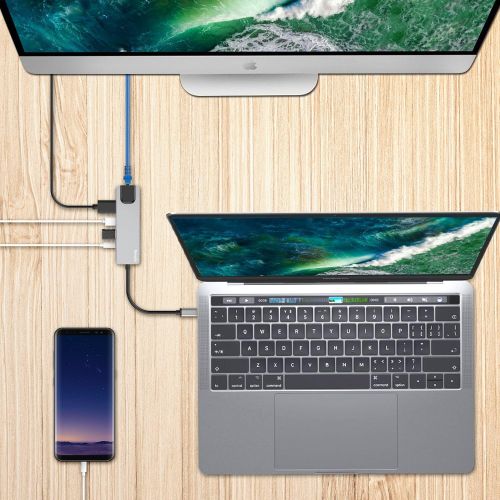  [아마존 핫딜] [아마존핫딜]Tuwejia USB C Hub Multiport Adapter with 4kHDMI Output, 1000M RJ45 Gigabit Ethernet, 2USB3.0 Ports,60W Power Delivery, 5-in-1 USB C Network Adapter for MacBook Pro & Type C Windows Laptops