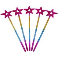 Tvoip 5PCS Girls Costume Props Star Magic Wand Angel Fairy Wands Sticks Birthday Party Wedding Halloween Cosplay Christmas 13 Inches (Multicolor)