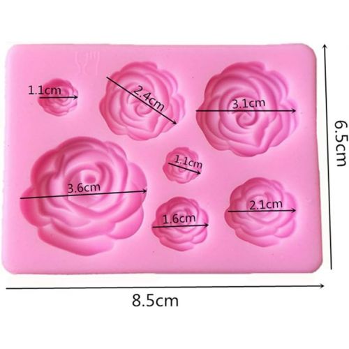  [아마존베스트]Tvoip Rose Flowers silicone mold Cake Chocolate Mold wedding Cake Decorating Tools Fondant Sugarcraft Cake Mold