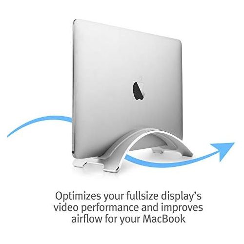  [아마존베스트]Twelve South BookArc for MacBook | Space-Saving Vertical Desktop Stand for Apple notebooks (Silver) Newest Version