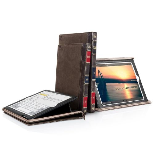  Twelve South BookBook for iPad | Leather Book case and Display Stand for 20182017 iPad, iPad Air (1st and 2nd gen.), Brown