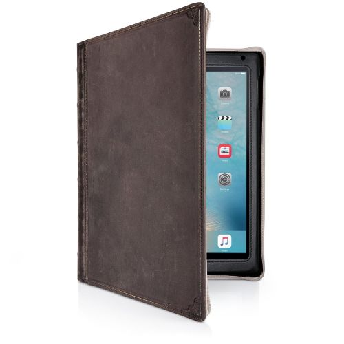  Twelve South BookBook for iPad | Leather Book case and Display Stand for 20182017 iPad, iPad Air (1st and 2nd gen.), Brown