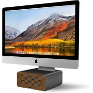 Twelve South HiRise Pro for iMac & other Displays | Height-adjustable stand with storage, plus reversible front with leather inlay