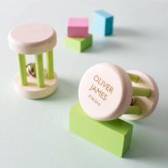 TwentySevenUK Personalised Wooden Baby Rattle Bell Toy