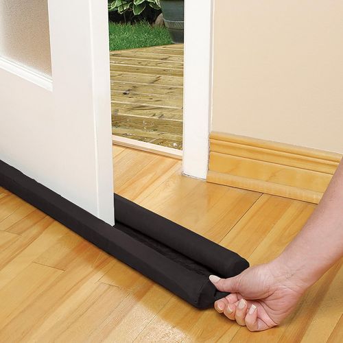  Twin Draft Guard 60234-DNA Energy Saving Under Door Draft Stopper, Set of 2, Black