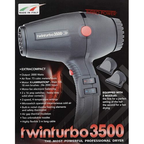  Twin Turbo Extracompact Twinturbo 3500 2000 Watt Compact Professional Hair Dryer