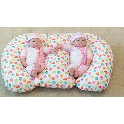  Twin Z PIllow THE TWIN Z PILLOW - Waterproof BIRDIES Pillow - The only 6 in 1 Twin Pillow Breastfeeding, Bottlefeeding, Tummy Time & Support! A MUST HAVE FOR TWINS! - No extra cover
