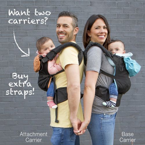  TwinGo Carrier - Lite Model - Classic Black - Works as a Tandem or Single Baby Carrier (Extra Straps Sold Separately). Adjustable for Men, Women, Twins and Babies Between 10-45 lbs