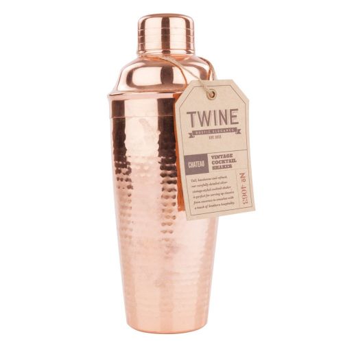  Twine 4072 Hammered Copper Cocktail Shaker, 25oz,