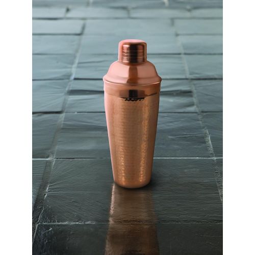 Twine 4072 Hammered Copper Cocktail Shaker, 25oz,