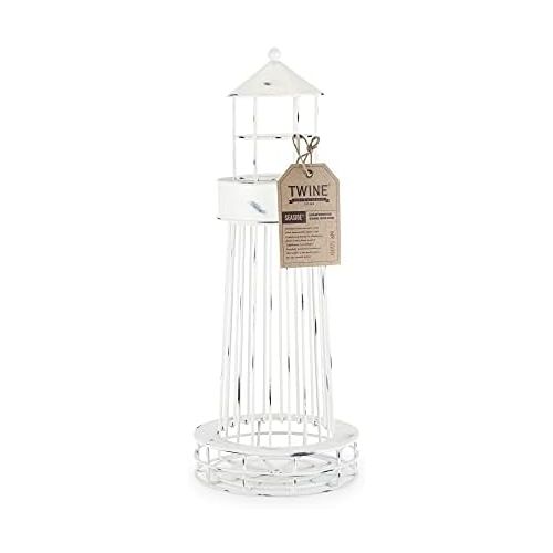 Twine Lighthouse Wine Cork Holder and Farmhouse Home Decor Kitchen Accessory, Set of 1, White