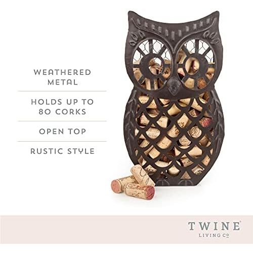  Country Cottage Wise Owl Distressed Metal Cork Collector by Twine
