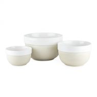 Twine Pantry Clay and Ceramic Mixing Bowl Set, Brown